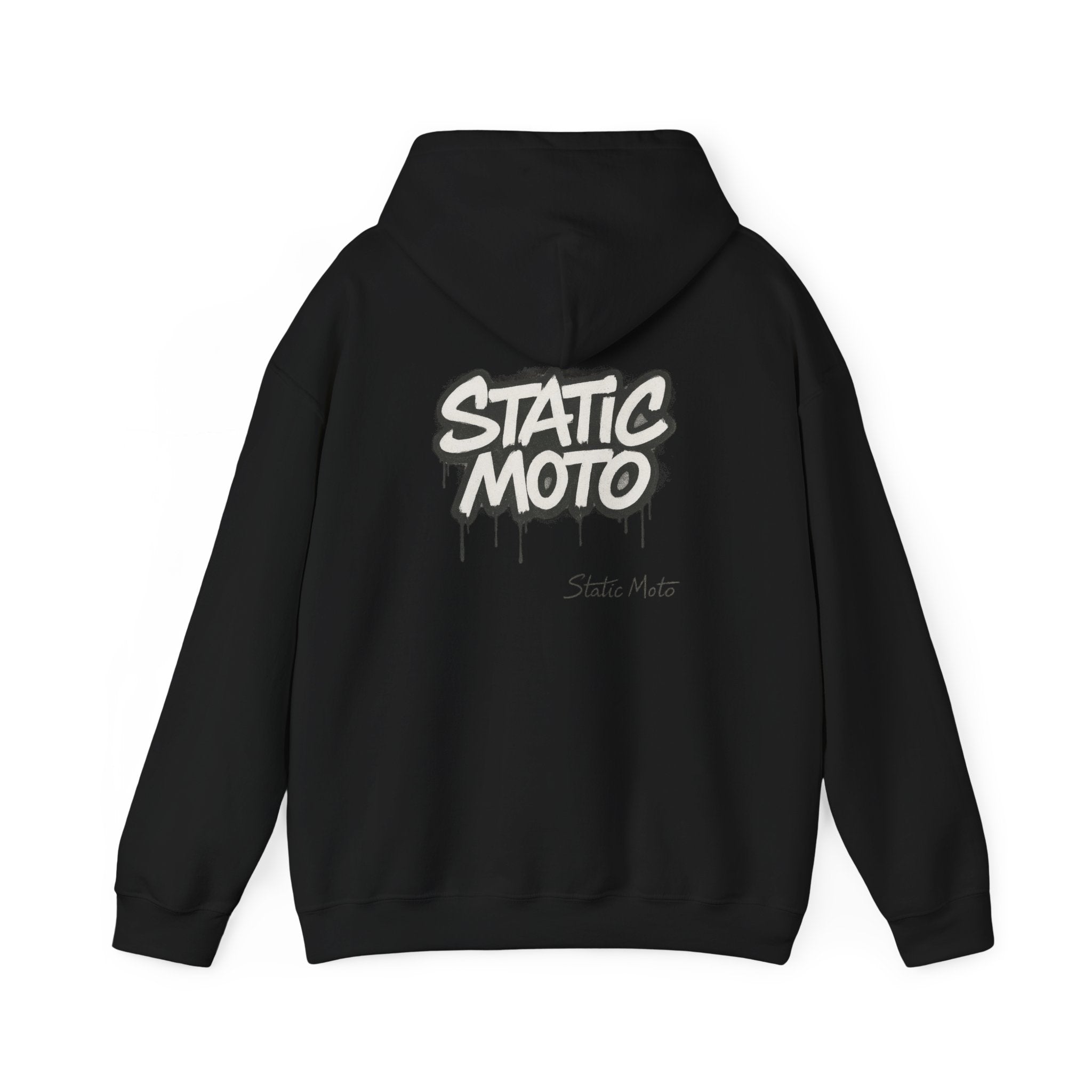 Static Moto Unisex Hoodie - Graffiti Style Sweatshirt, Urban Streetwear, Casual Wear, Gift for Riders, Cool Fashion