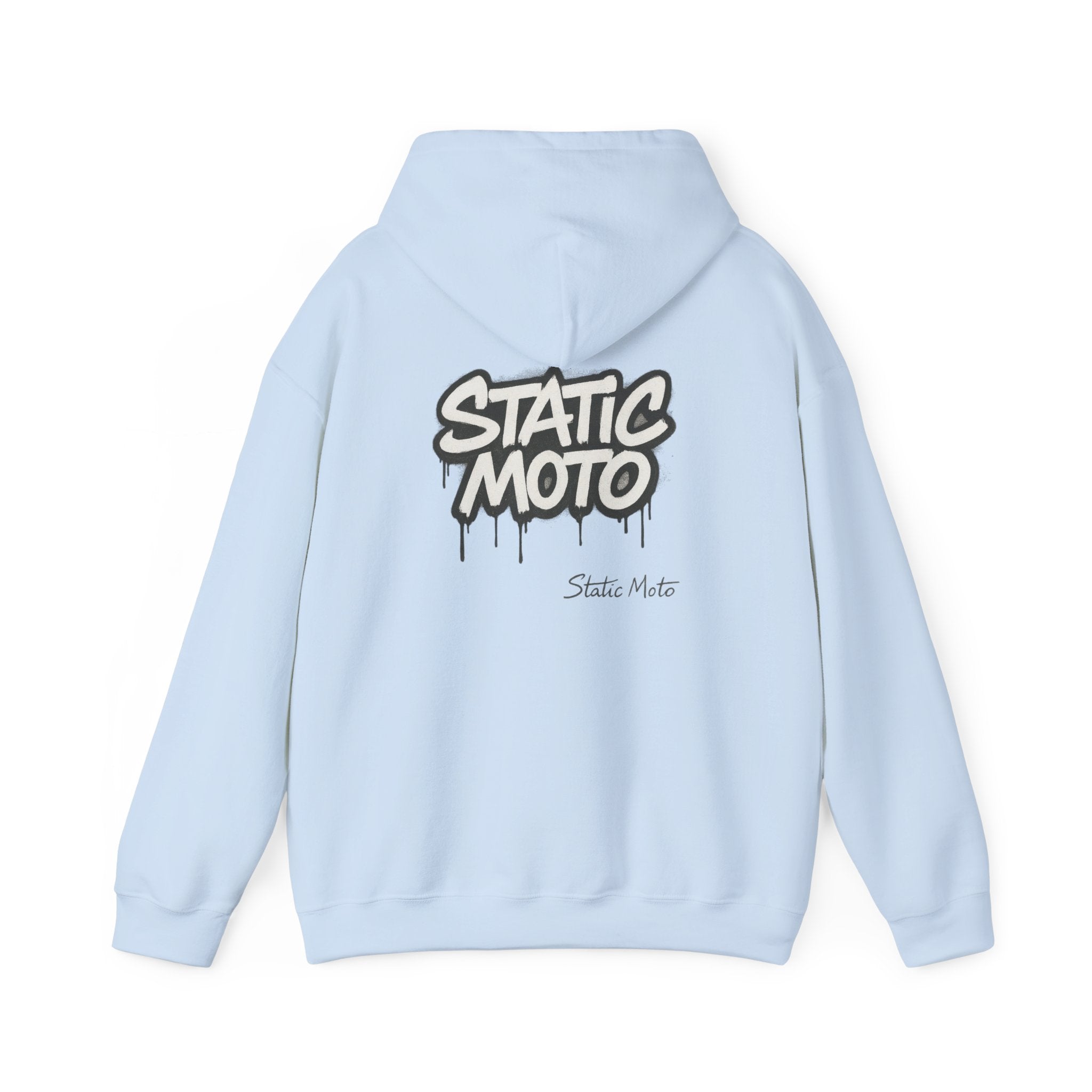Static Moto Unisex Hoodie - Graffiti Style Sweatshirt, Urban Streetwear, Casual Wear, Gift for Riders, Cool Fashion