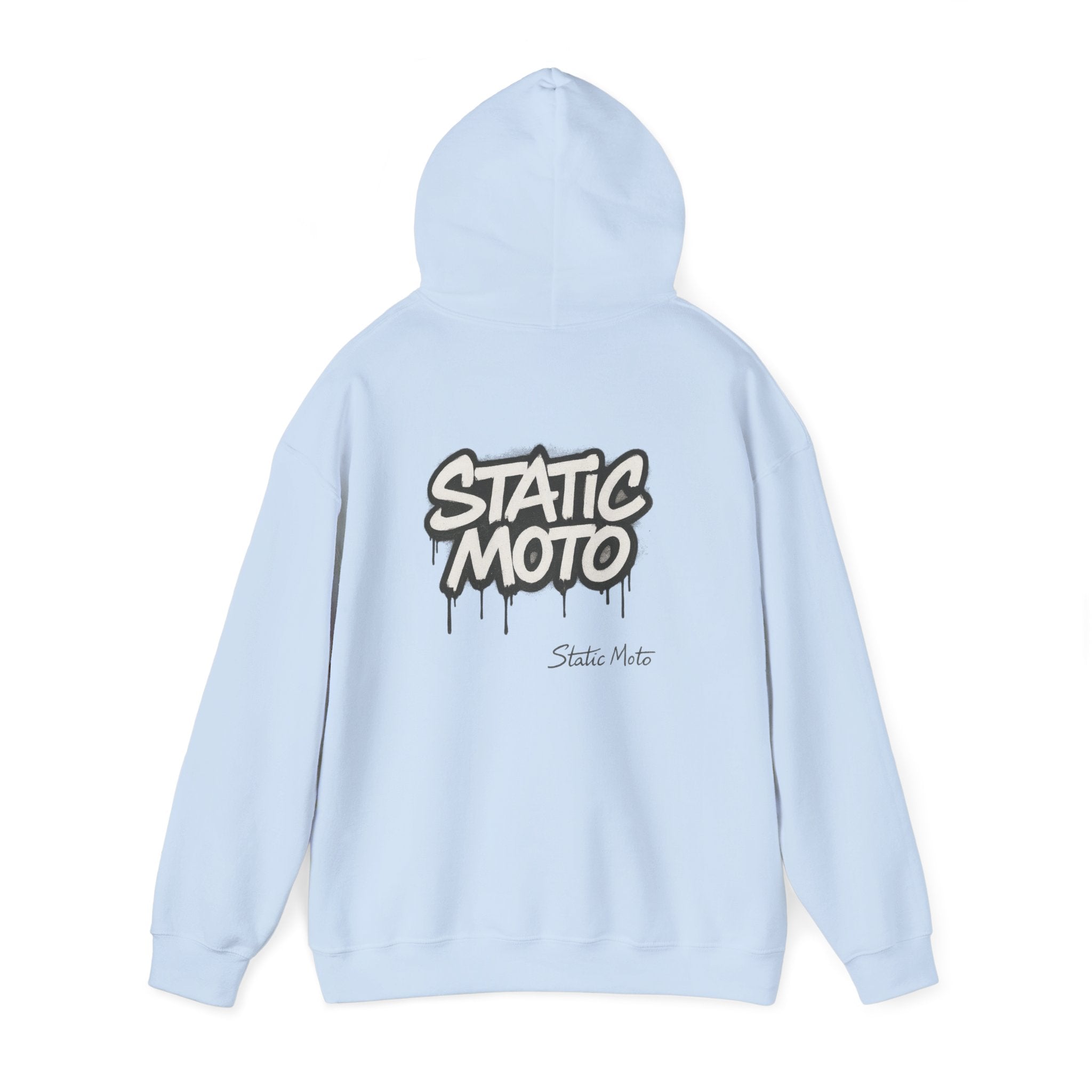 Static Moto Unisex Hoodie - Graffiti Style Sweatshirt, Urban Streetwear, Casual Wear, Gift for Riders, Cool Fashion